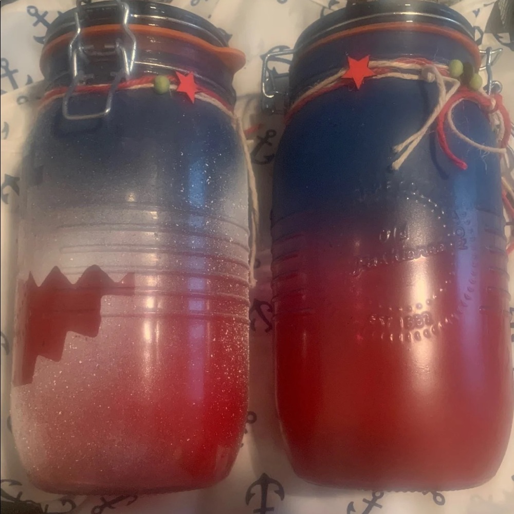 Patriotic mason Jars